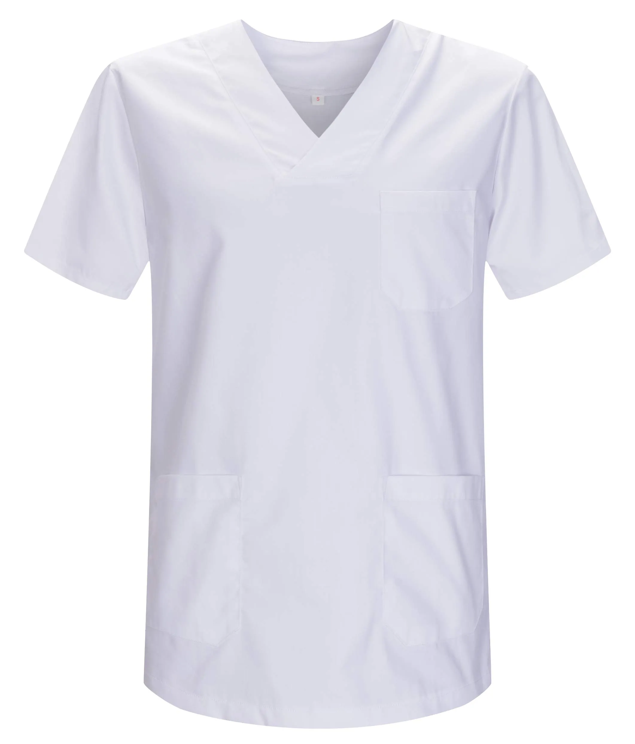 MISEMIYA - Abbigliamento Lavoro Unisex Collo Picco Maniche Corte Uniforme Clinica Ospedale Pulizia Veterinario IGIENE OSPITALITÀ - Ref.817 - Bianco - Small