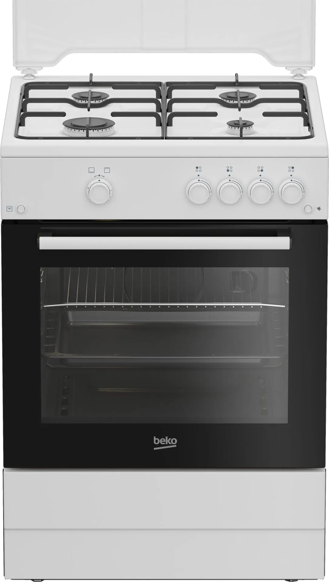 Beko Forno a Gas Coperchio Metallo Ventilazione Tangenziale Classe A Bianco