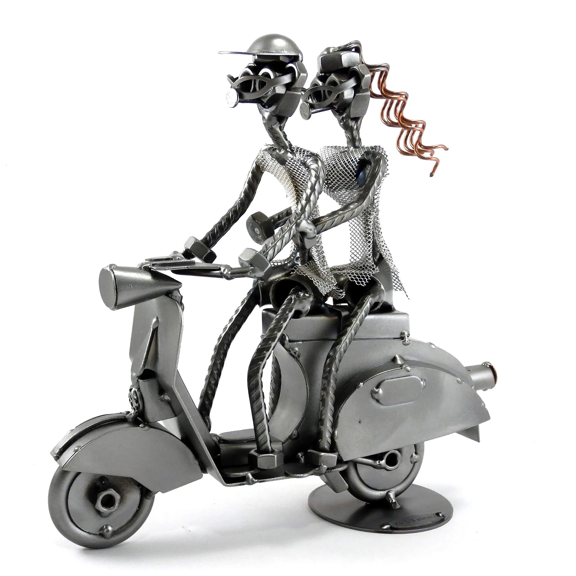 Coppia in Vespa in Metallo - Idea Regalo Artigianale Made in Italy
