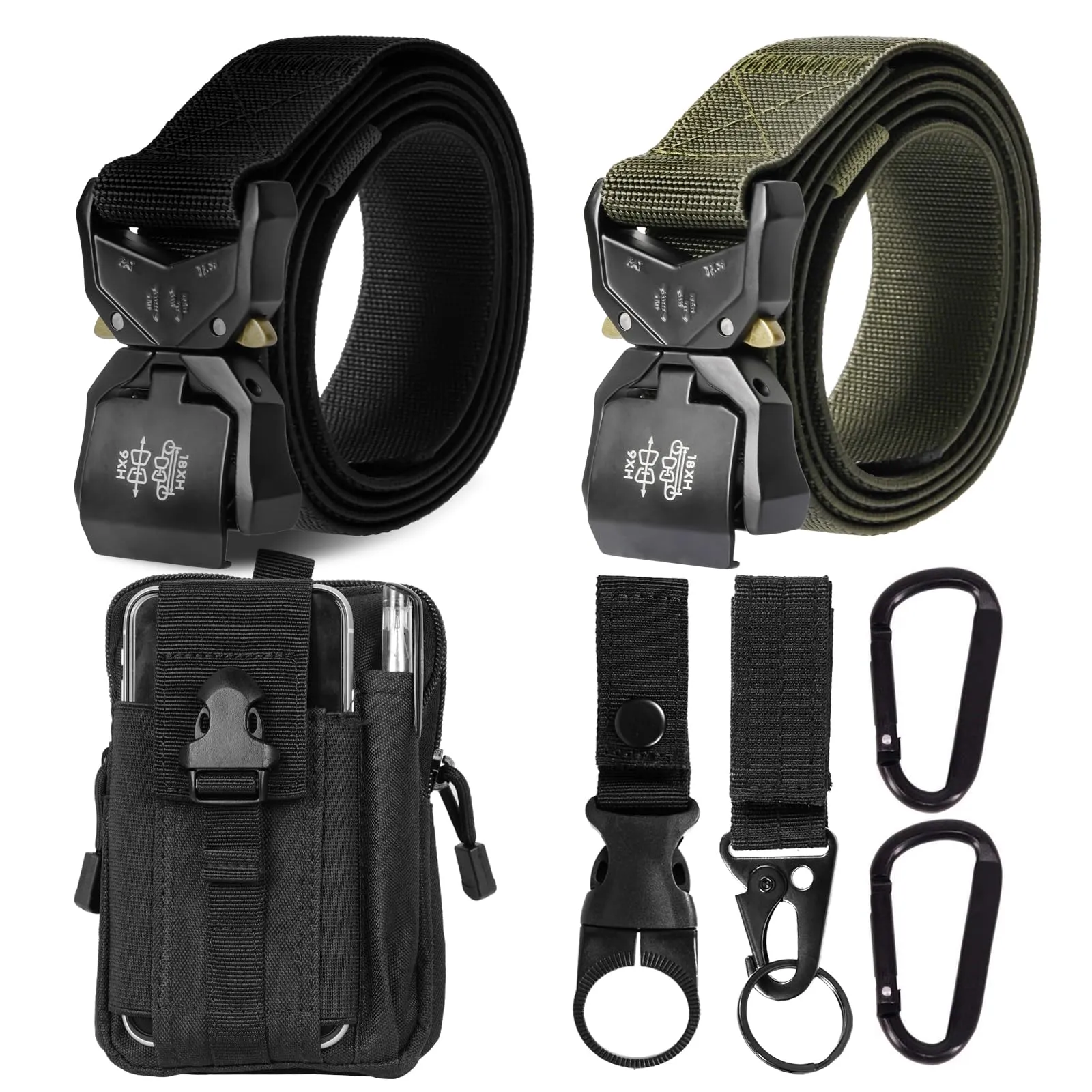 Cinturone Tattico Militare Uomo con Fibbia a Sgancio Rapido e Accessori
