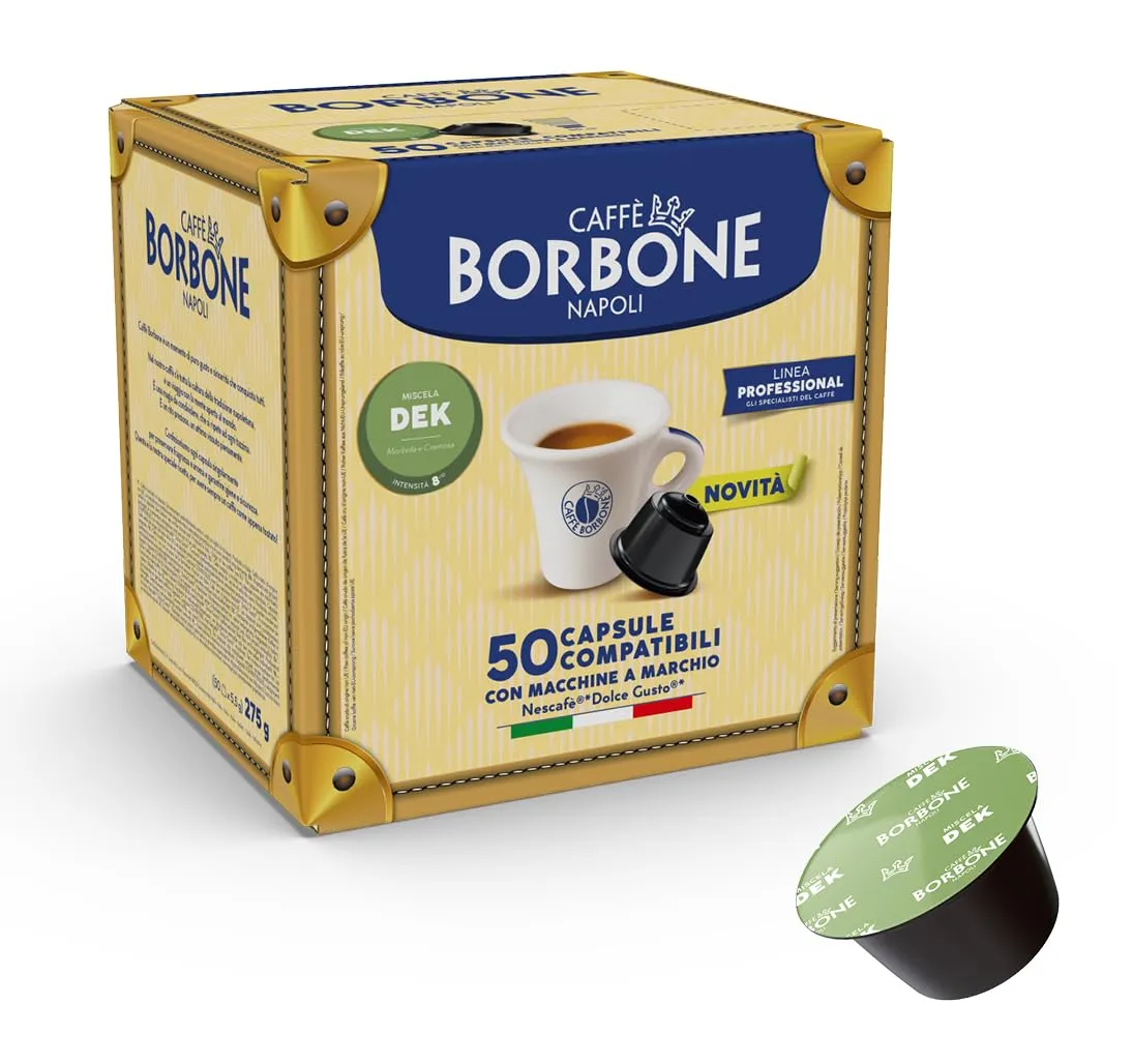 Caffè Borbone Miscela Decaffeinata - 50 capsule compatibili Dolce Gusto