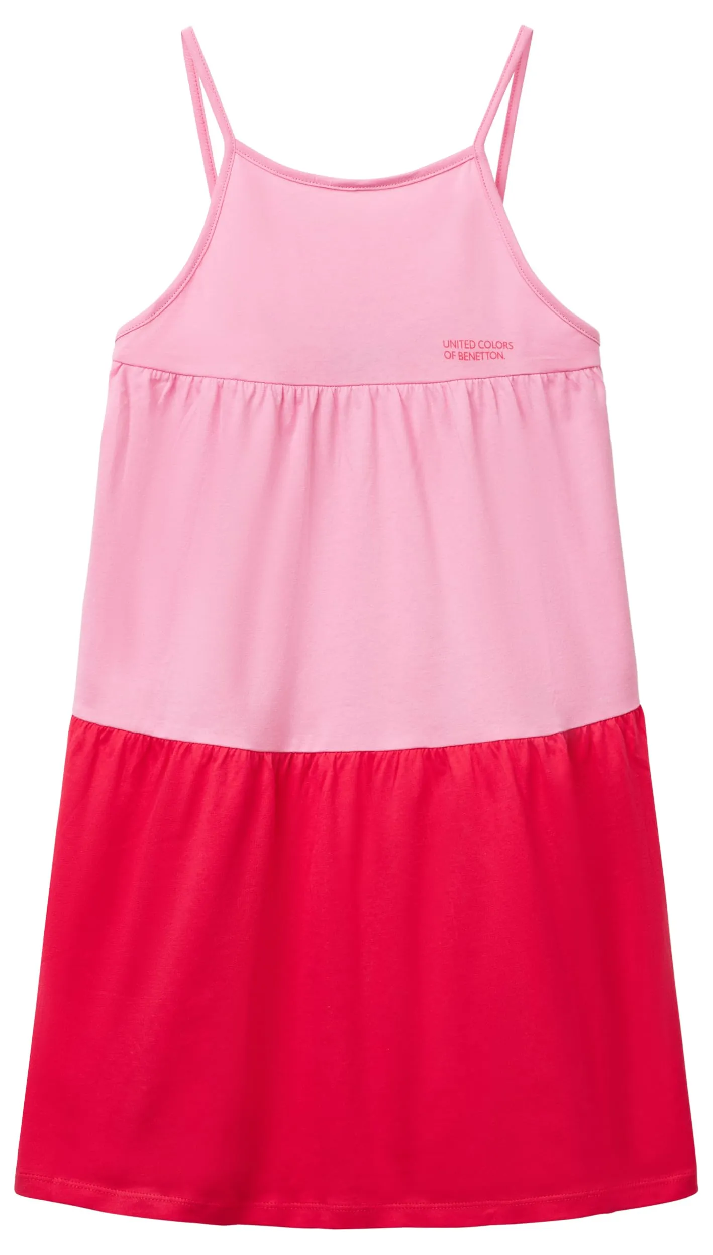 United Colors of Benetton Vestito Bimba con Balze e Logo