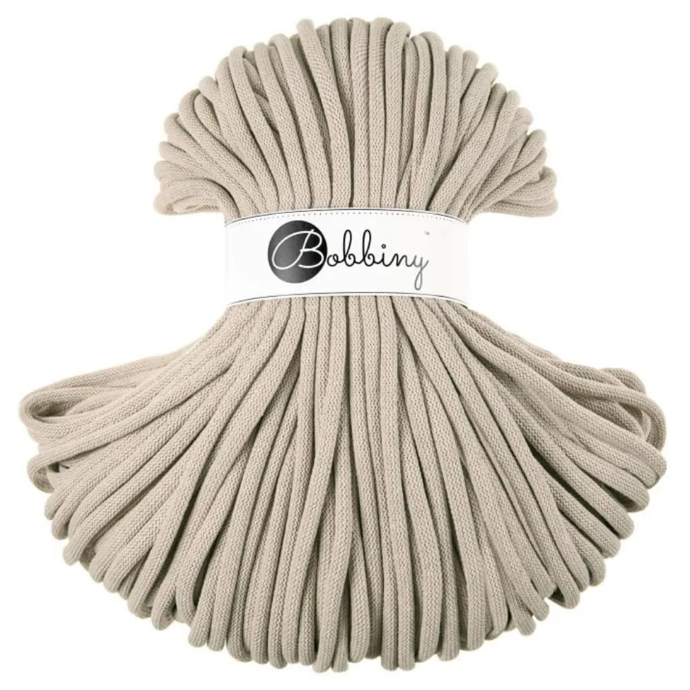 Bobbiny Jumbo Corda per Macramè Intrecciata 9mm Beige 100m