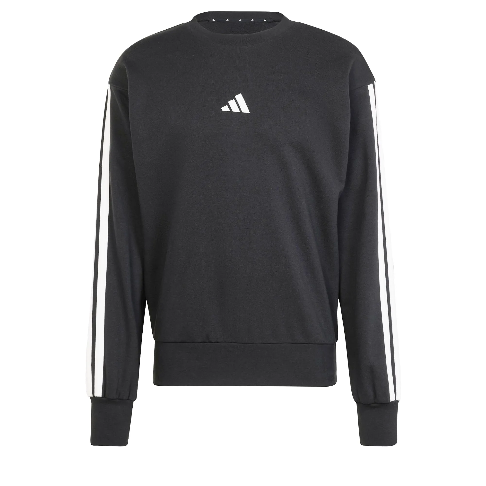 Adidas Felpa Uomo Essential 3-Stripes French Terry, Nero/Bianco