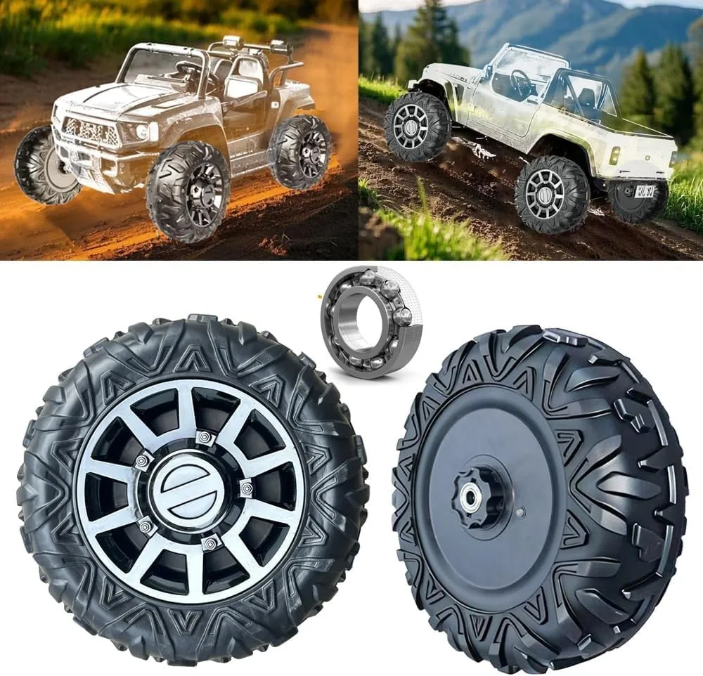Kit 4 Ruote Gomma PU Universali Auto Elettriche Bambini