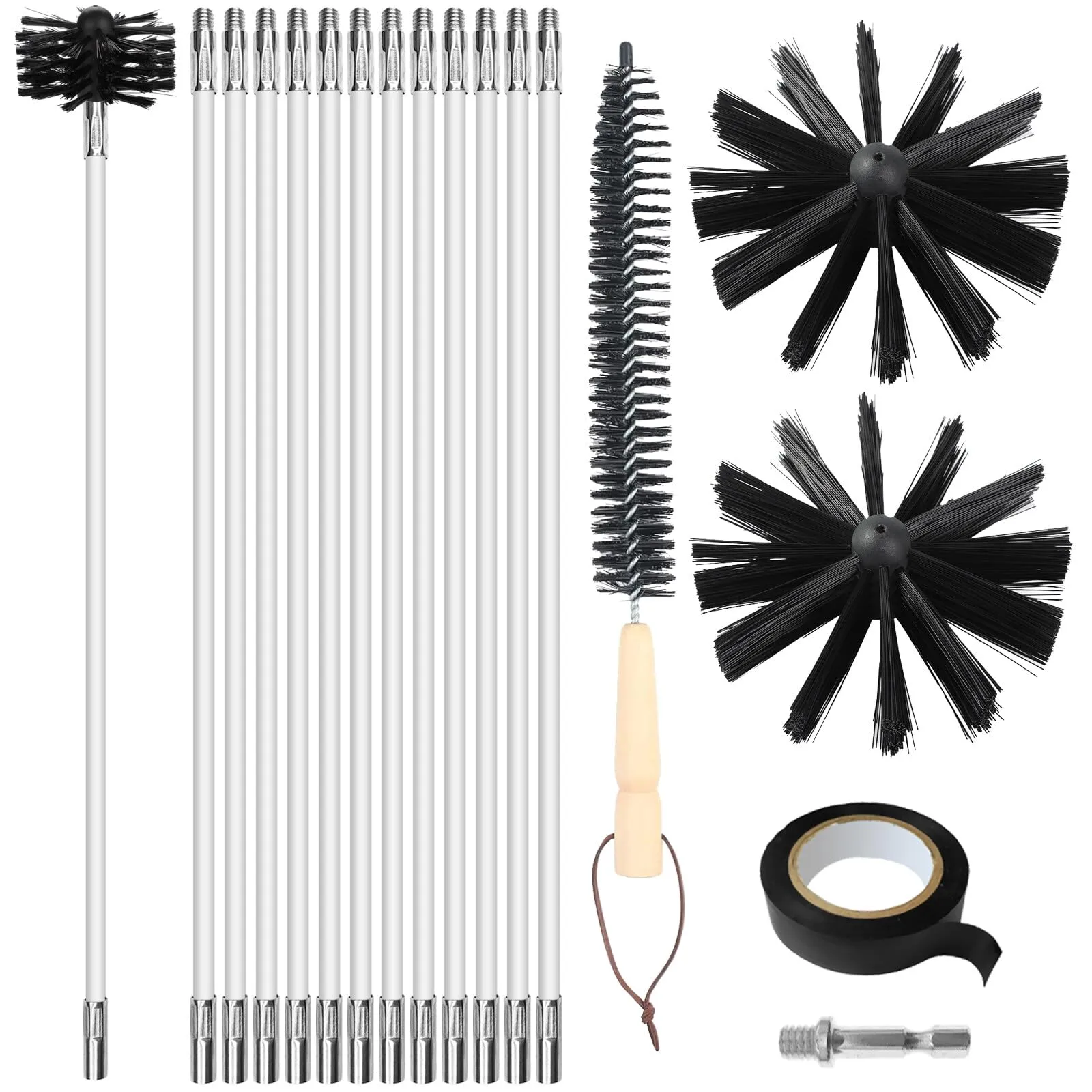 Lvjkes Kit Pulizia Canna Fumaria 16 Pezzi: Efficienza e Sicurezza per la Tua Casa