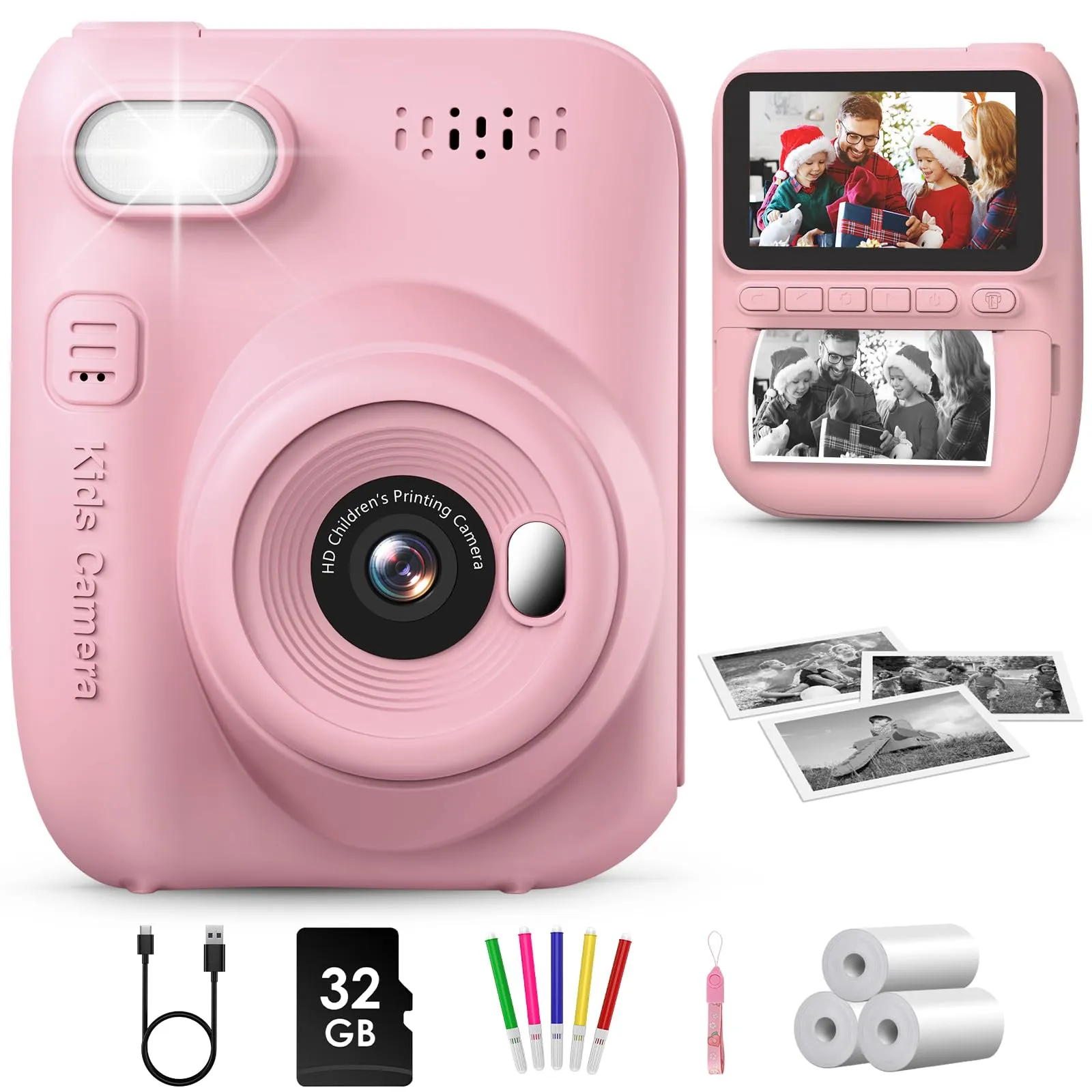 Macchina Fotografica Istantanea Bambini 48MP 1080P con Stampante 32GB Doppia Fotocamera Zoom 10x Schermo IPS 2.4 Regalo Compleanno Natale per 3-12 Anni Ragazze Ragazzi Arancione Macchina Fotografica Istantanea Bambini 48MP 1080P con Stampante 32GB Doppia Fotocamera Zoom 10x Schermo IPS 2.4 Regalo Compleanno Natale per 3-12 Anni Ragazze Ragazzi Arancione
