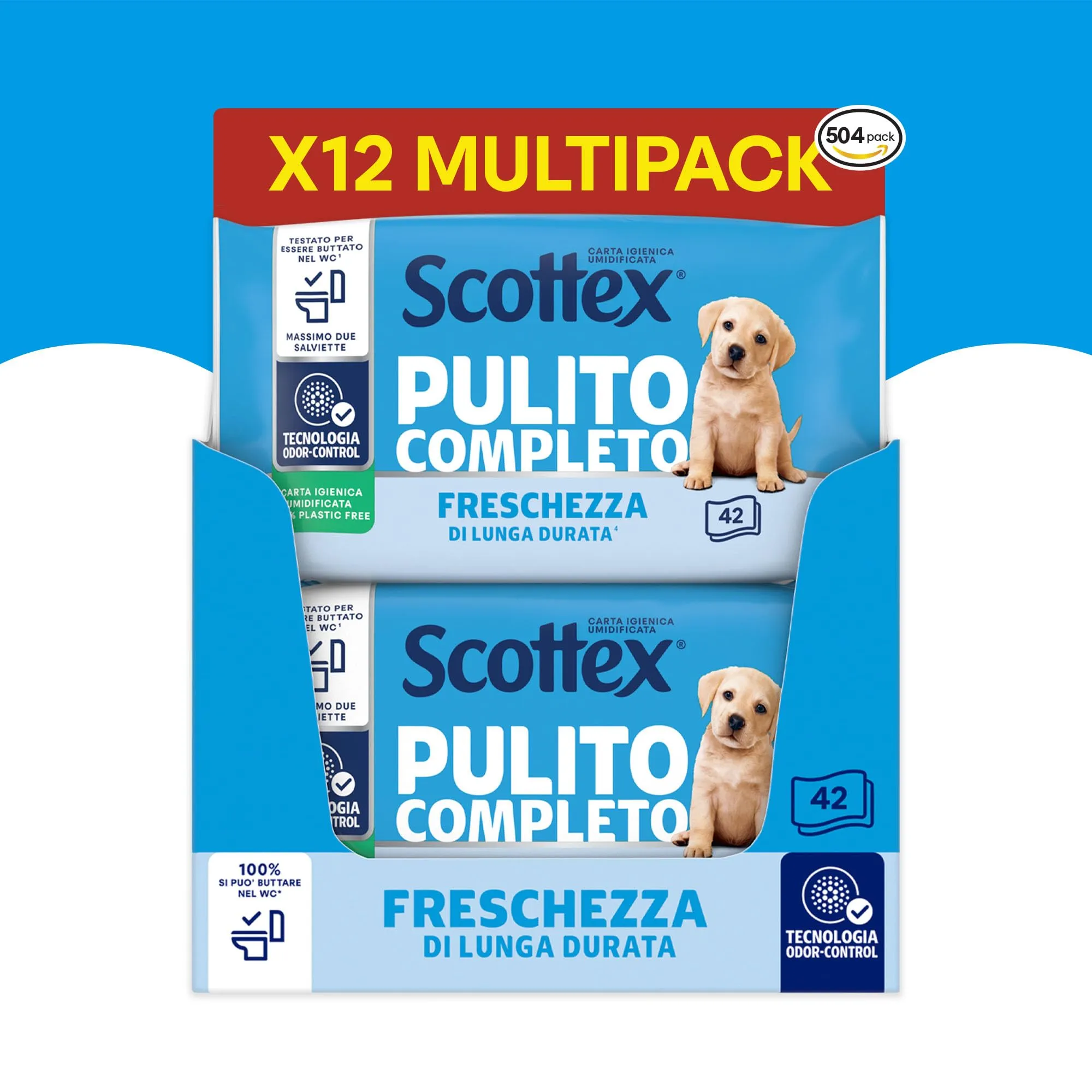 Scottex Pulito Completo Carta Igienica Umidificata - 504 Salviette