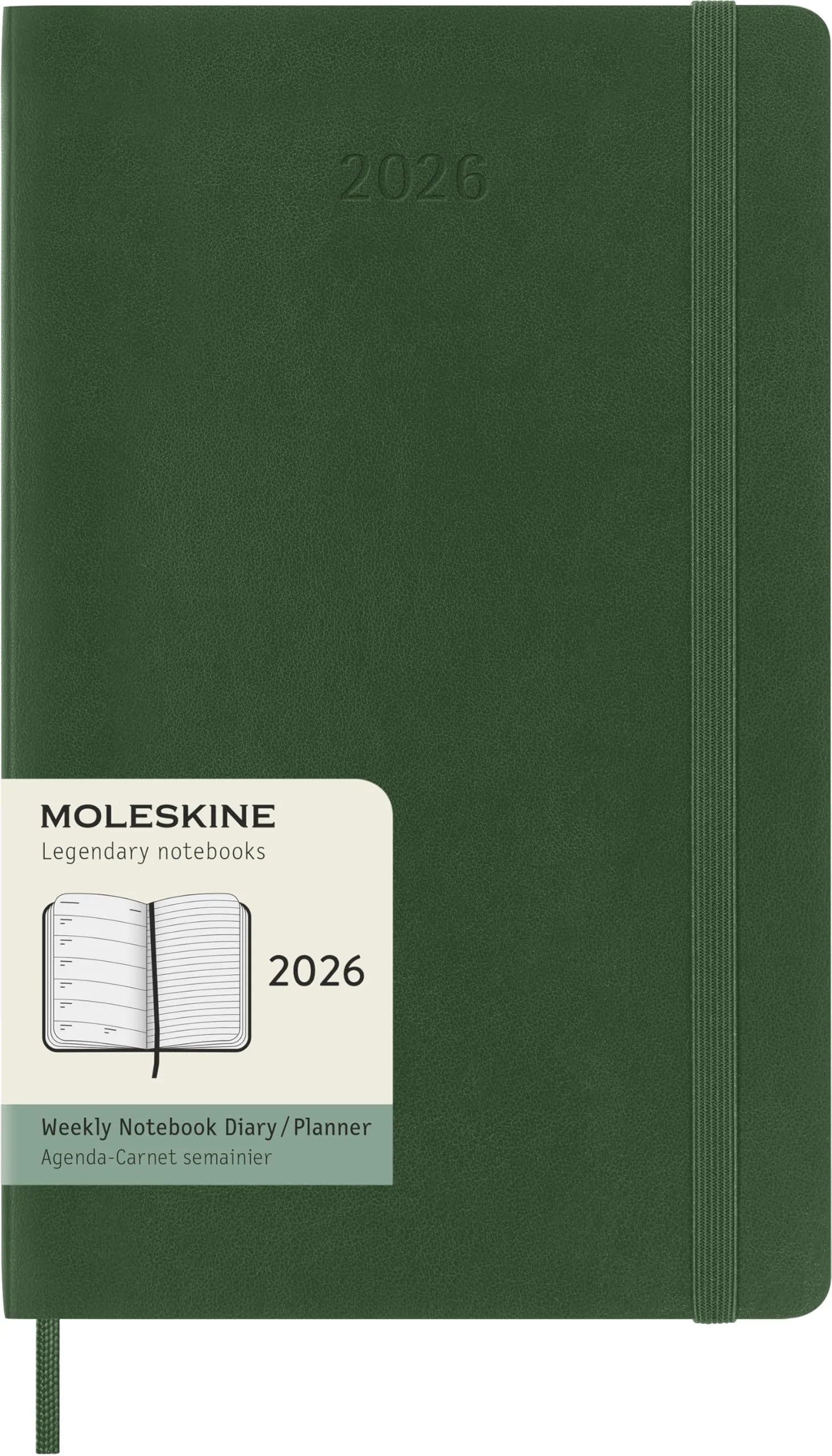 Moleskine Agenda Settimanale 2026, Large, Verde - Organizza il Tuo Anno con Stile