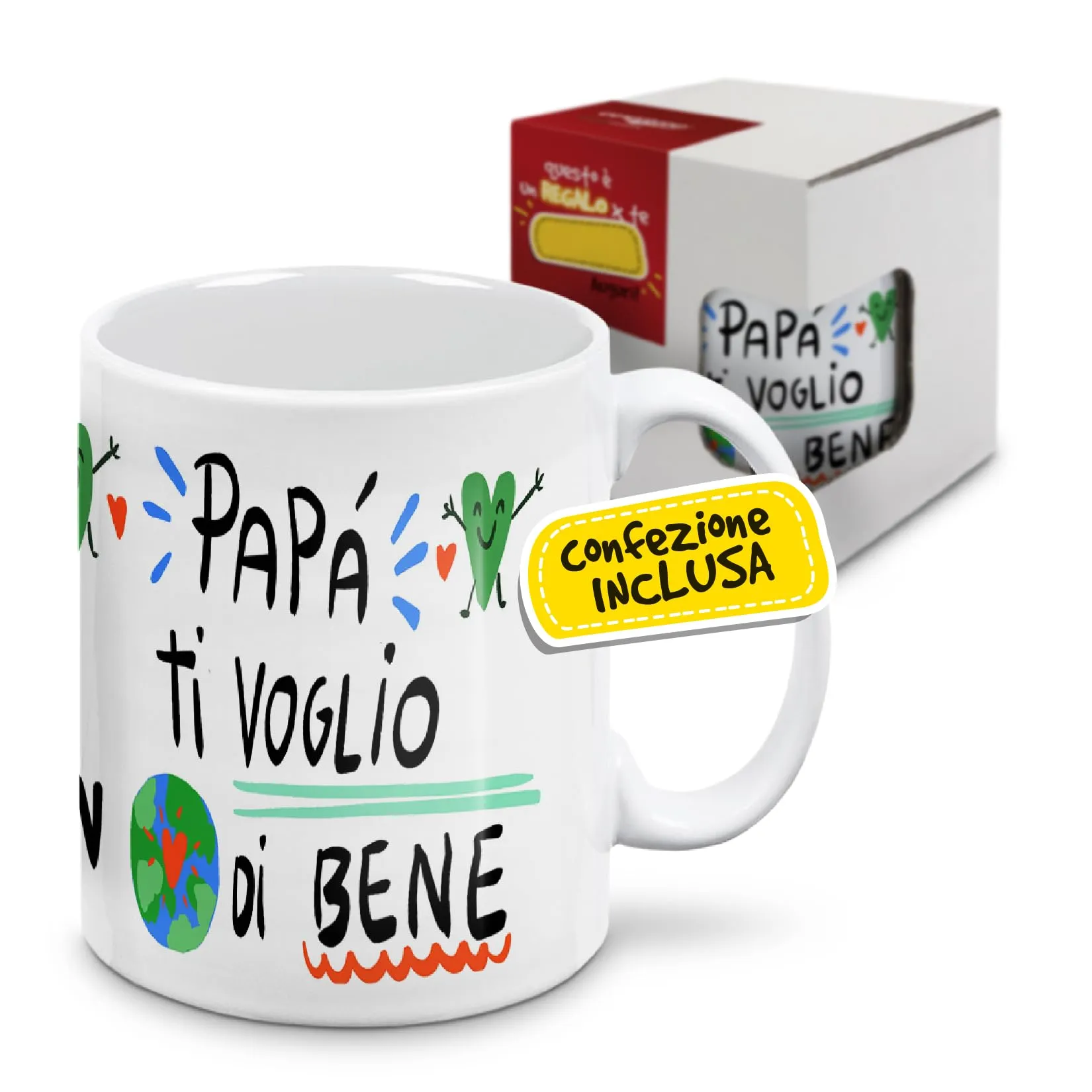 Tazza Festa del Papà "Un Mondo di Bene" - Regalo Perfetto per la Colazione