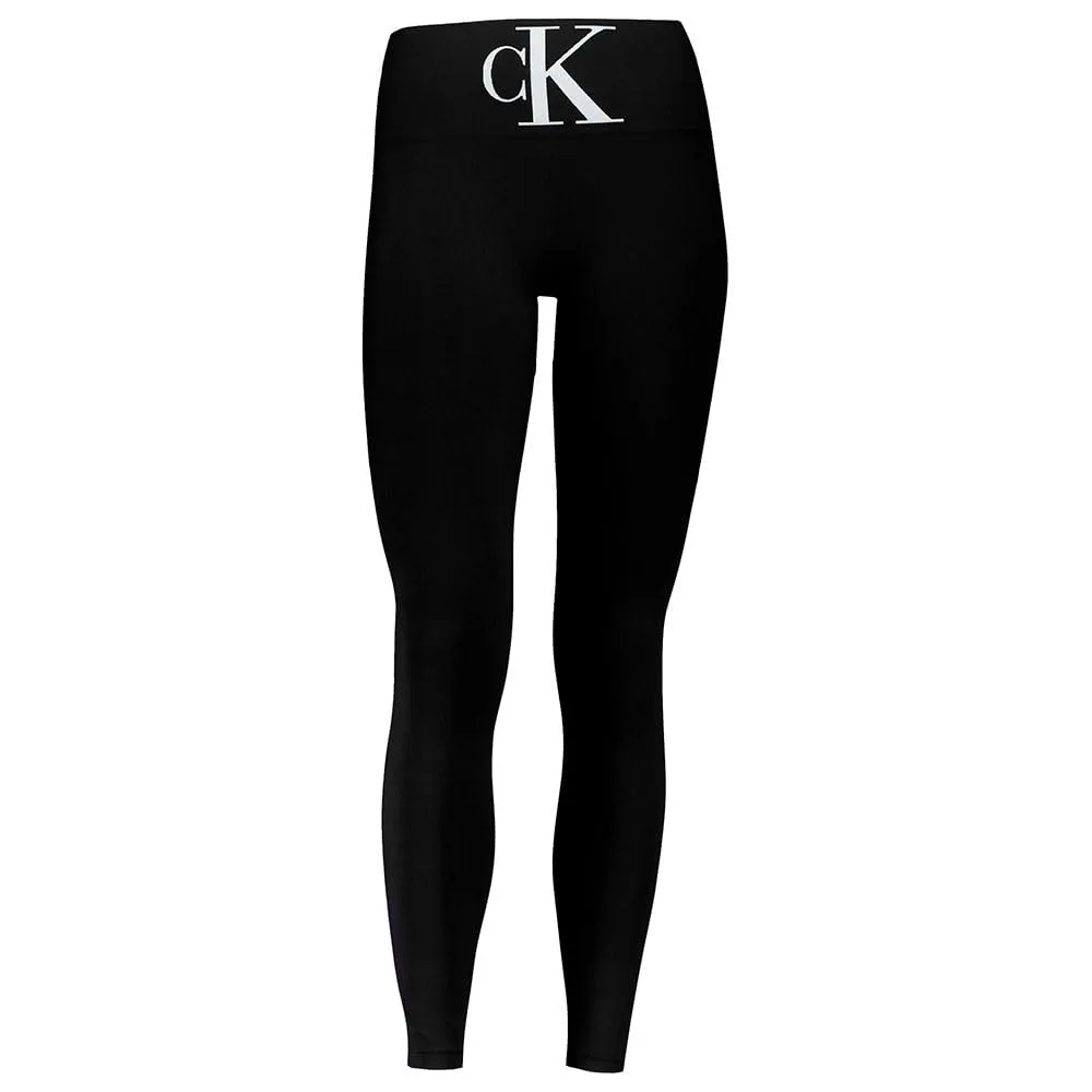 Calvin Klein High-Waist Monogram Leggings Donna, Nero