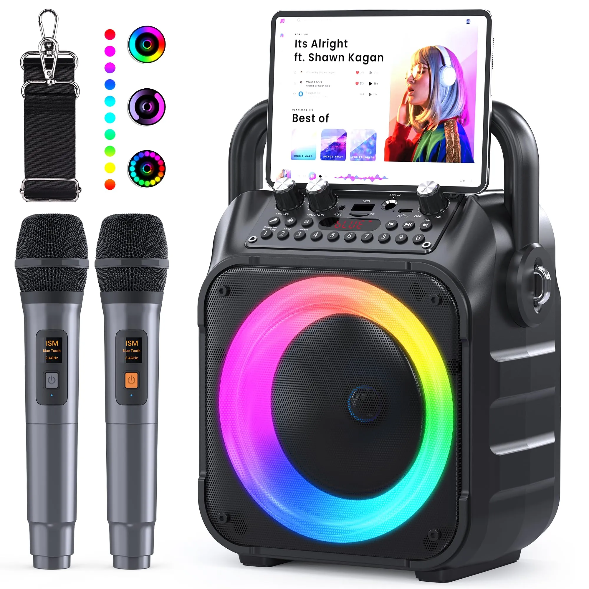 Ankuka Karaoke con Microfono Professionale: il tuo sistema audio portatile per feste indimenticabili
