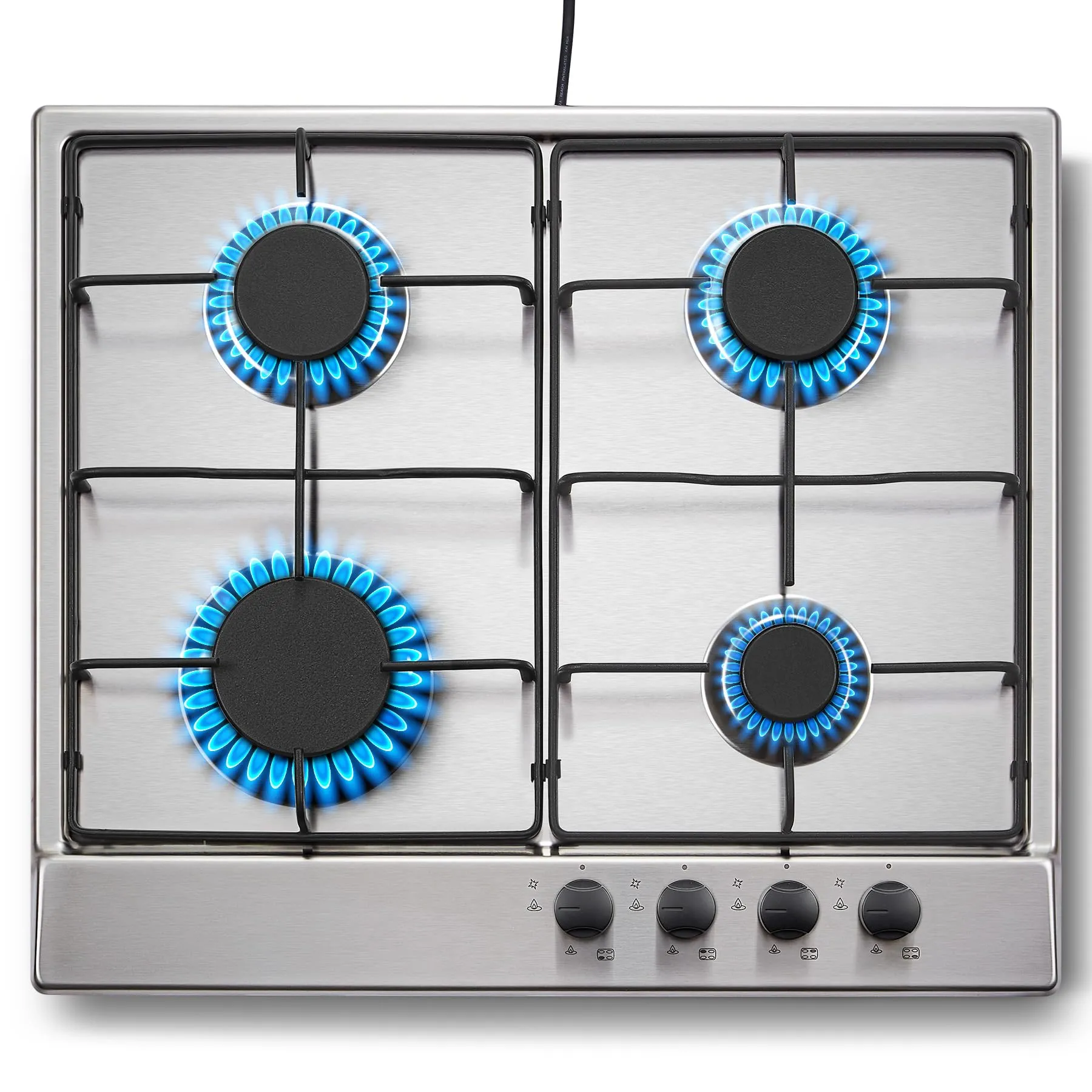 TopStrong Piano Cottura 4 Fuochi Gas 60cm Inox