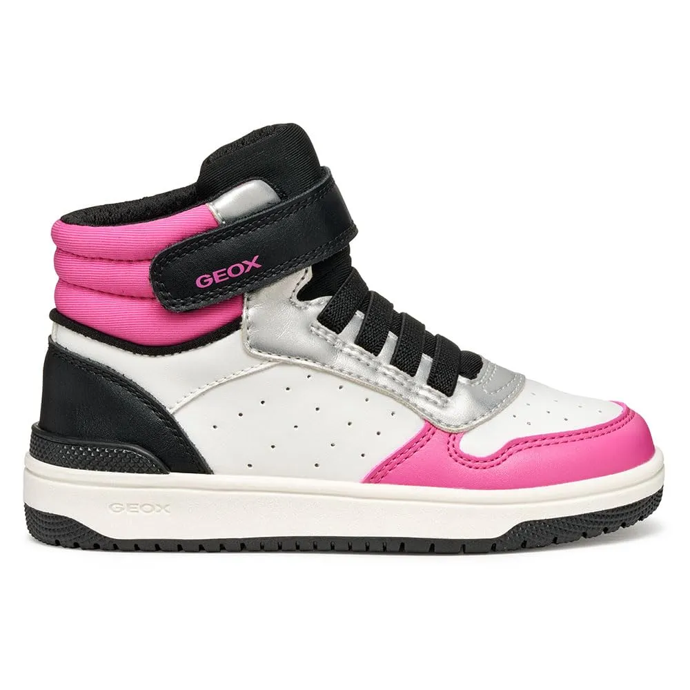 Geox J Washiba Girl - Scarpe da Ginnastica Bianco Fucsia