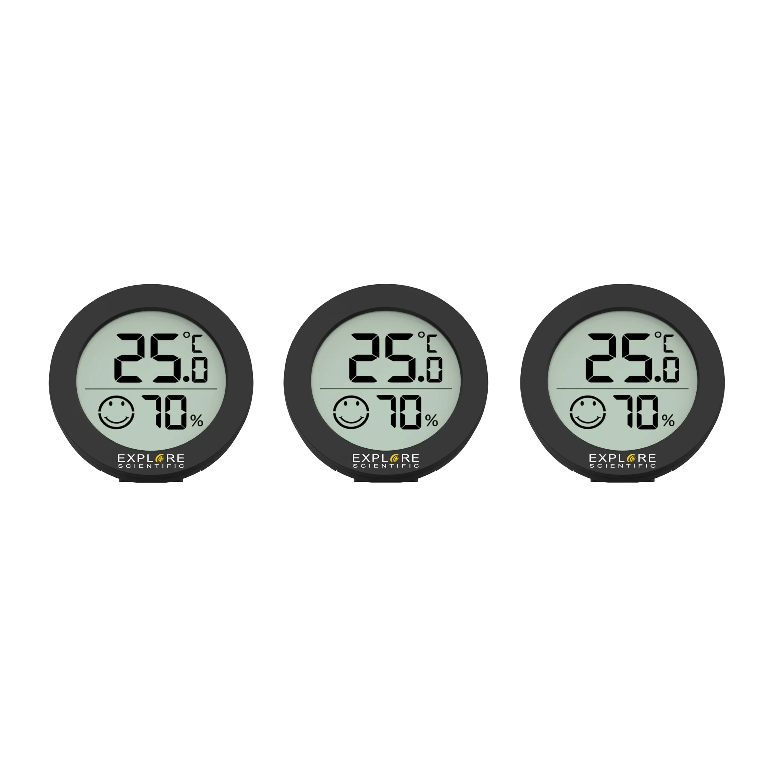 Explore Scientific Mini Termometro Igrometro con Indicatore di Comfort, 3 Pezzi