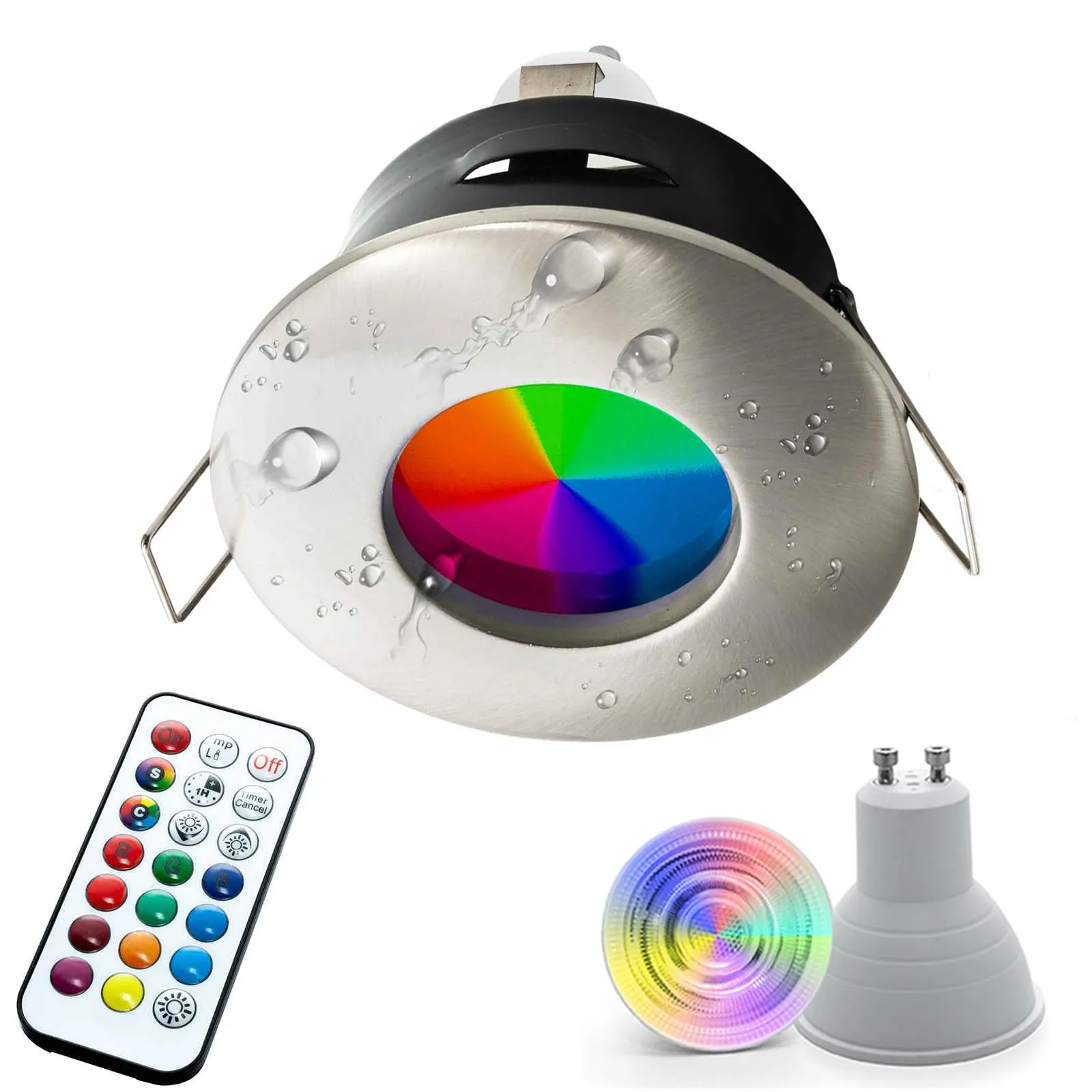 Planetitaly Faretto LED Box Doccia 6W Cromoterapia IP65 RGBW