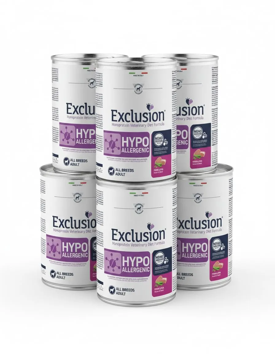Exclusion Diet Hypoallergenic Maiale e Piselli All Breeds - 6 Lattine da 400g