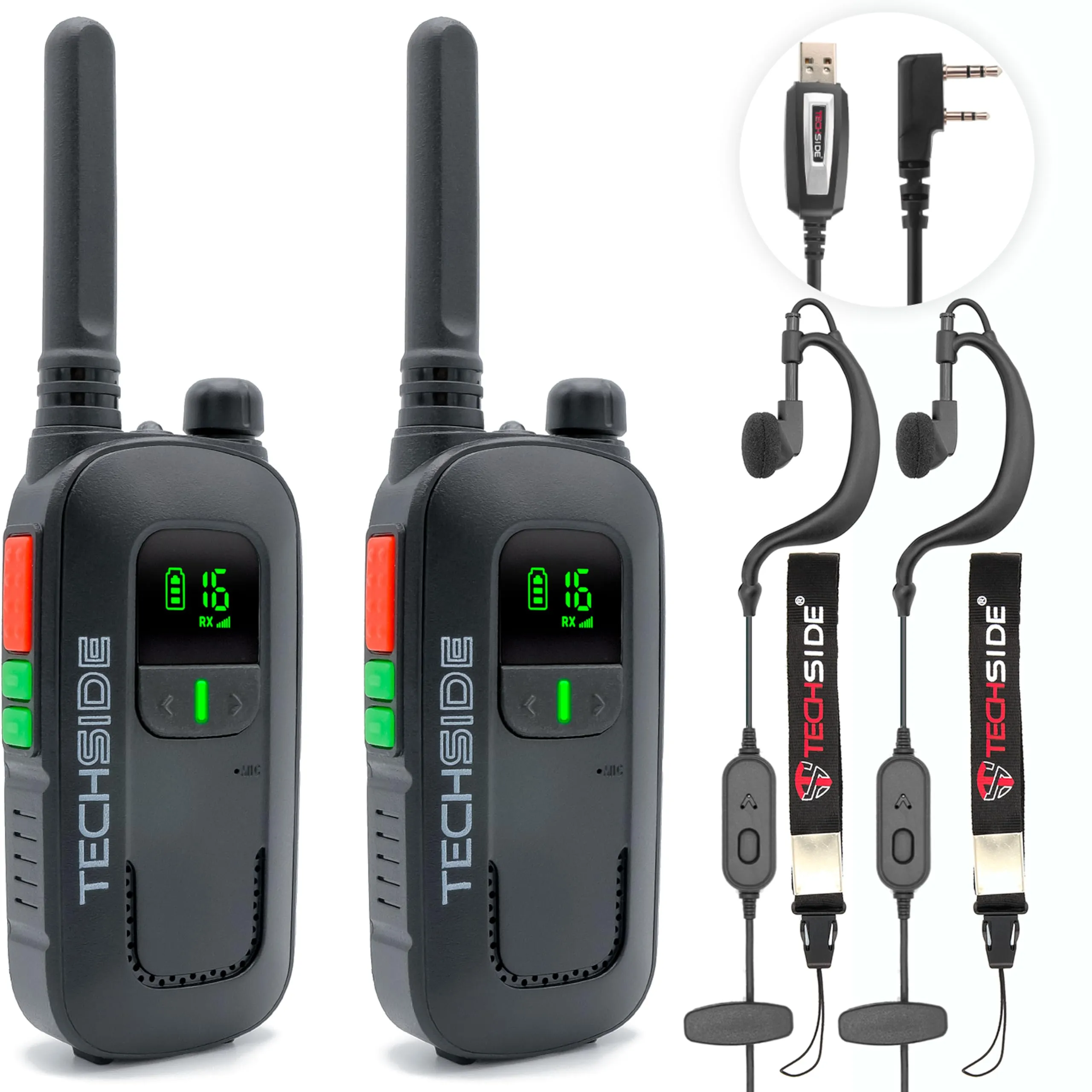 Techside TS-T2: Coppia di Ricetrasmittenti PMR446 Professionali