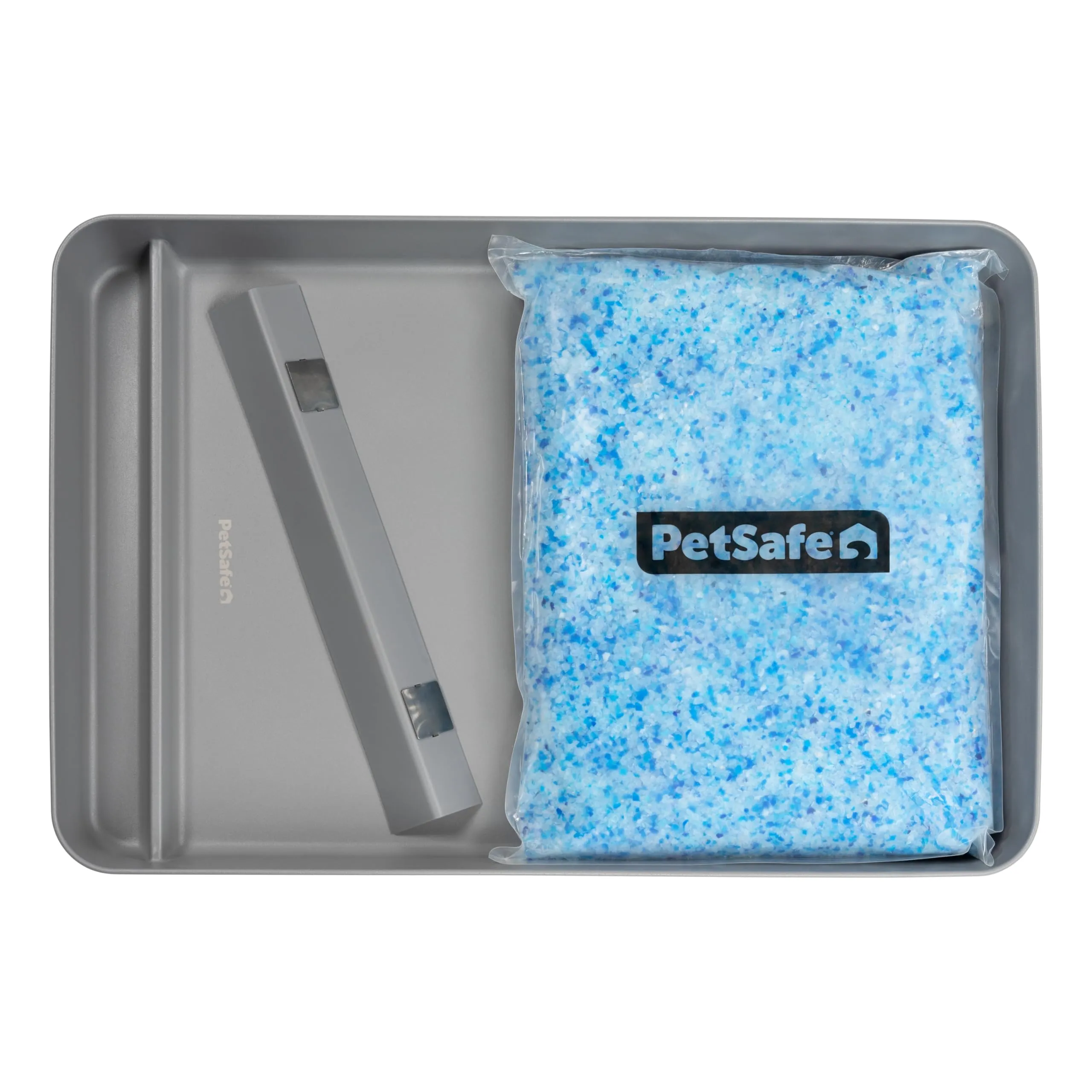PetSafe ScoopFree Vassoio Riutilizzabile in Acciaio Inox con Lettiera in Cristalli