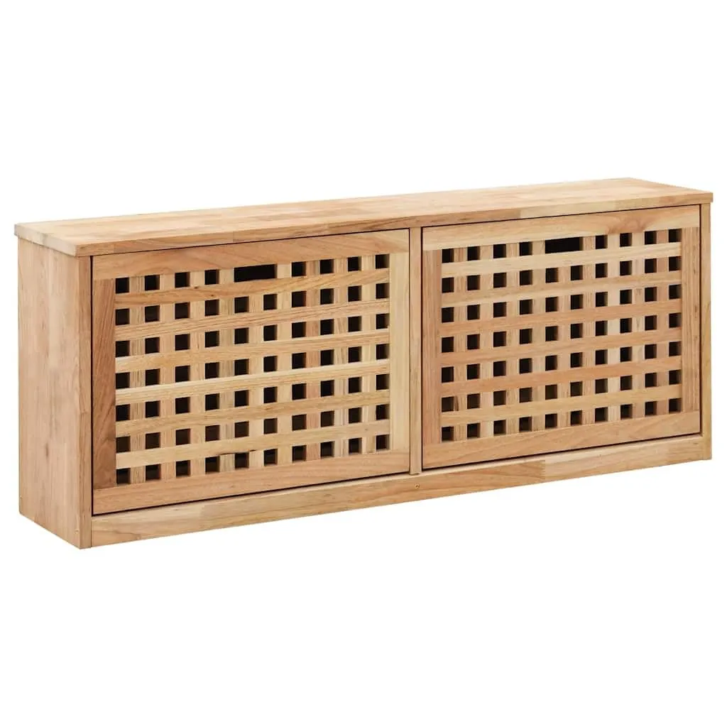 vidaXL Panca Scarpiera in Legno Massello di Noce 94x20x38 cm