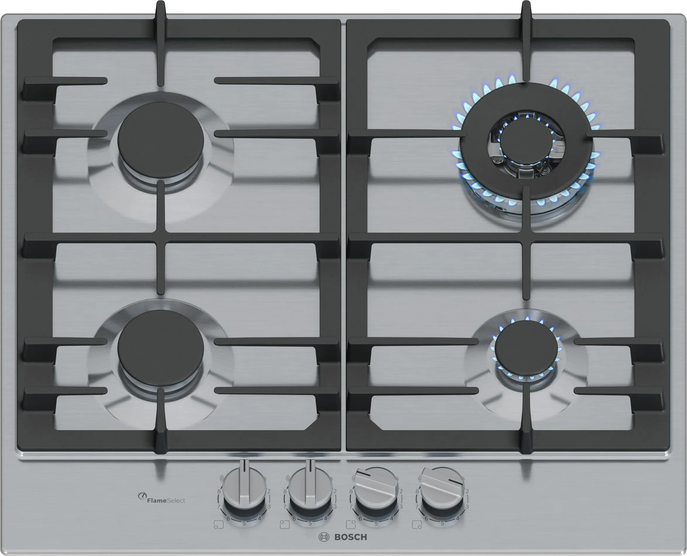 Bosch PCH6A5I90 Serie 6 Piano Cottura a Gas Inox 60 cm