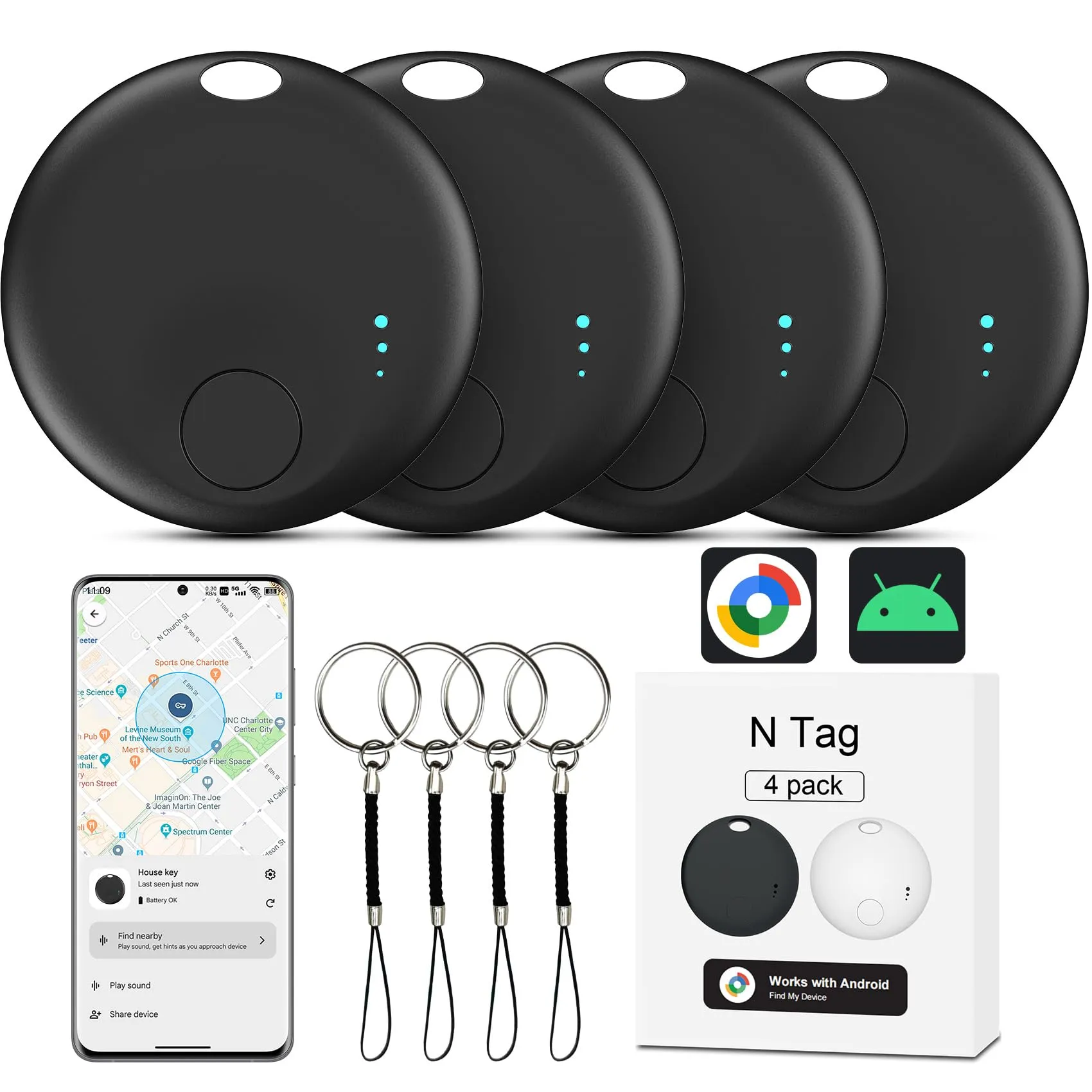 Air Tracker Android - Localizzatore GPS Smart Tag (4 Pezzi)