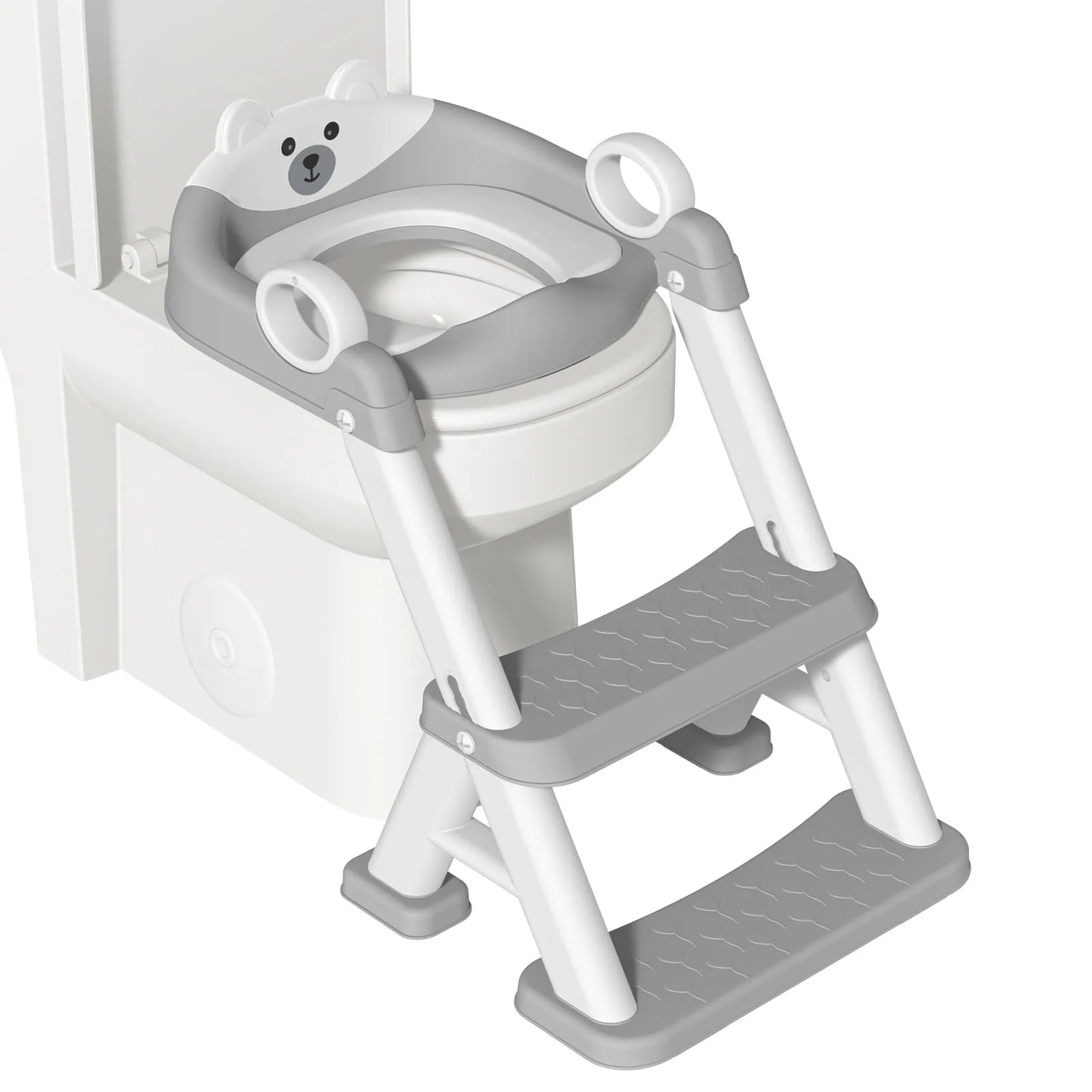 Riduttore WC Bambini con Scaletta 2 in 1 Grigio