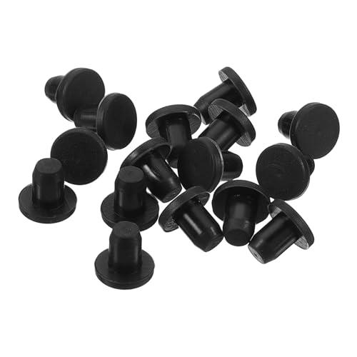 QUARKZMAN 32 Pezzi Tappo in Gomma Nero, 5,3mm Copriforo Silicone per Laboratorio