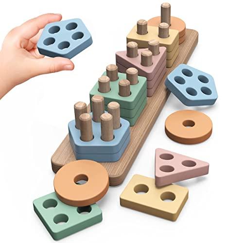 Joozmui Puzzle in Legno Montessori 1-3 Anni: Gioco Educativo e Divertente
