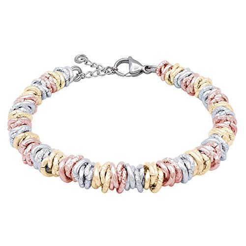 Bracciale Donna ParticolarModa - Nodini Intrecciati in Alluminio