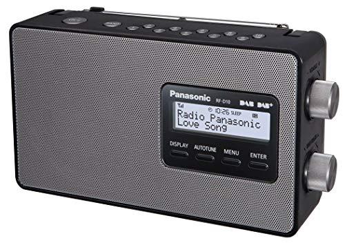 Panasonic RF-D10EG-K Radio Digitale Portatile DAB/DAB+/FM, Display LCD Retroilluminato, Alimentazione a Batteria e a Corrente, Orologio, Nero