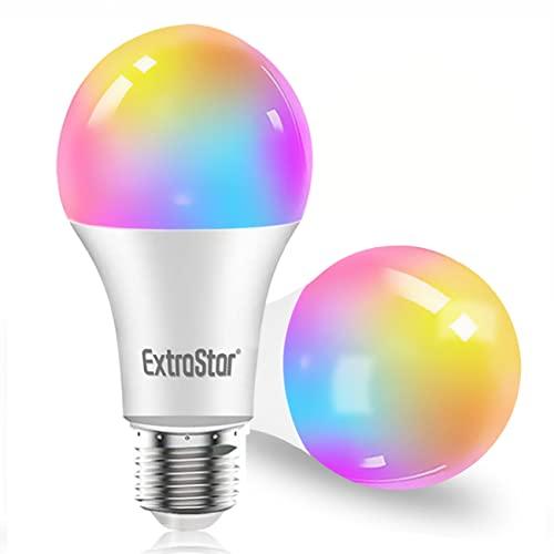 Lampade LED Smart WiFi E27 15W, 2 Pezzi, Faretto LED RGB+CCT Dimmerabile, Controllo APP, Compatibile con Amazon Alexa e Google Home