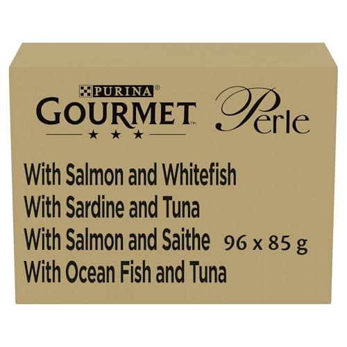 Purina Gourmet Perle Filettini in Salsa con Salmone, Sardine, Merluzzo e Pesce dell'Oceano 96 Buste da 85g