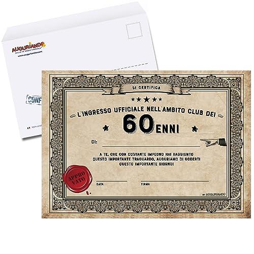 Auguriando Biglietto Auguri Anni Certificato ENNE