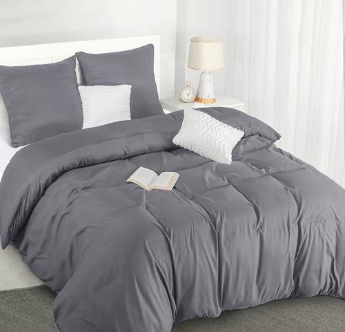 Utopia Bedding Copripiumino Matrimoniale Grigio 240x220 cm