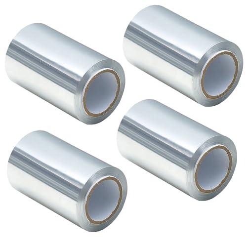 4 Carta Stagnola, Carta Argentata, Adatto Per Acconciature Artistiche Come Tinture Per Unghie E Capelli Parruchieri Estetica (12 cm x 10 m argentato)