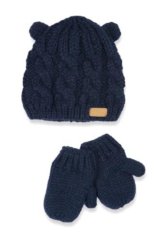 Chicco Set Cappellino e Guanti in Tricot di Cotone Blu 6-9 Mesi