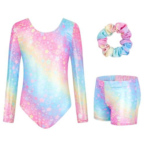JiAmy Body Ginnastica Artistica Bambina 8-9 Anni con Paillettes e Accessori