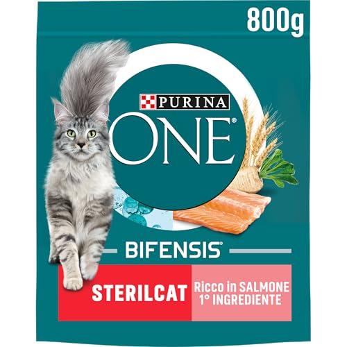 Purina One Bifensis Sterilcat Crocchette Gatti Sterilizzati Salmone e Frumento, 800g