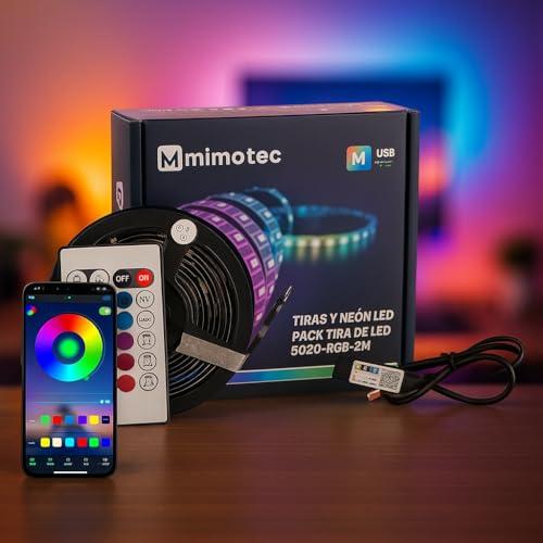 M Mimotec - Striscia LED RGB 2M con USB, Controllo App e Telecomando