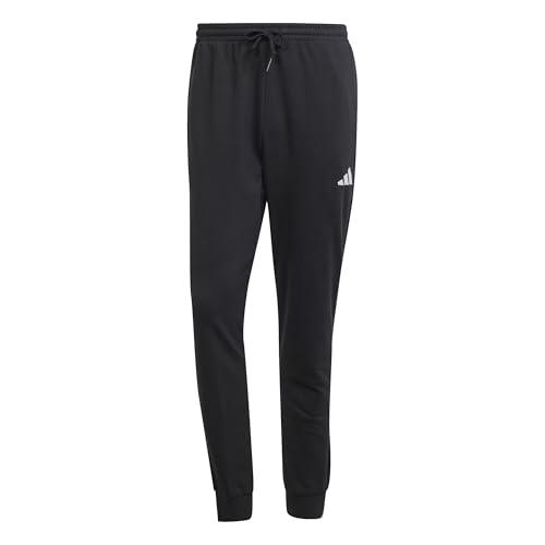 Adidas Essentials Feelcozy French Terry Pantaloni Sportivi Uomo, Nero/Bianco