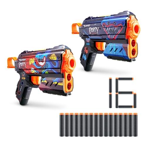 X-Shot Skins Flux Poppy Playtime Dart Blaster 2PK - Jumpscare + Toony