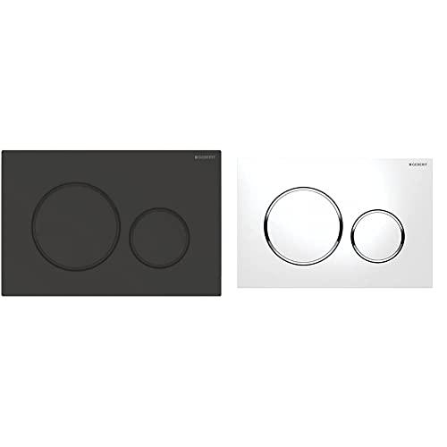 Geberit Sigma20 Placca di Comando Doppio Scarico - Nero Opaco/Nero Lucido