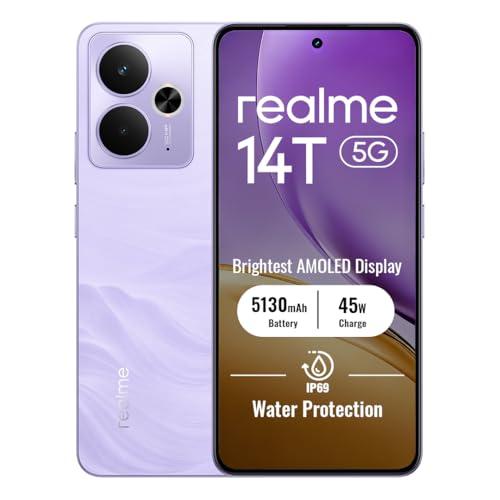 realme 14T 5G Smartphone 8+256GB, Viola Fulmine, Schermo 6.67 pollici, Refresco a 120Hz, Batteria 5130mAh, Fotocamera 50MP, MediaTek Dimensity 6300, Protezione ArmorShell, IP69