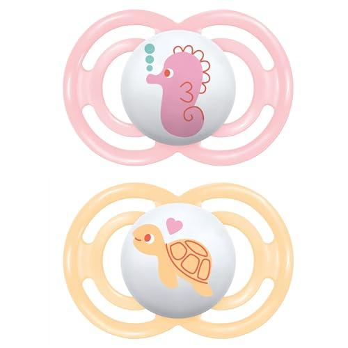 MAM Perfect Succhietto 16+ Mesi - Set Doppia Protezione Orale (Rosa/Giallo)