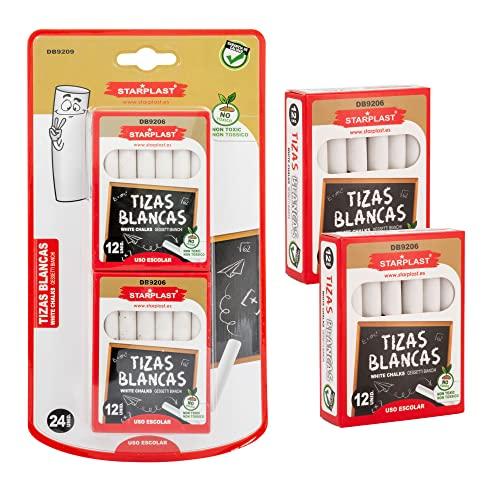 STARPLAST - Set di 24 Gessetti Bianchi per Lavagna Nera