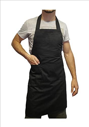 Grembiule da Cucina Chef - Divisa Unisex Nera - Policotone - Tessile Astorino