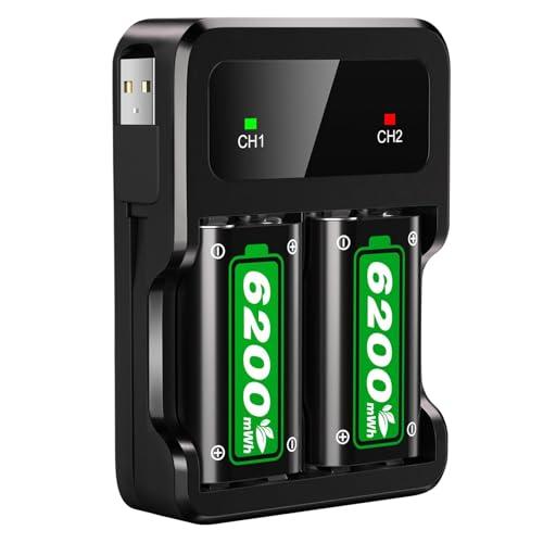 Doppia Batteria Ricaricabile 6200mWh per Controller Xbox One/Series X|S con Stazione di Ricarica