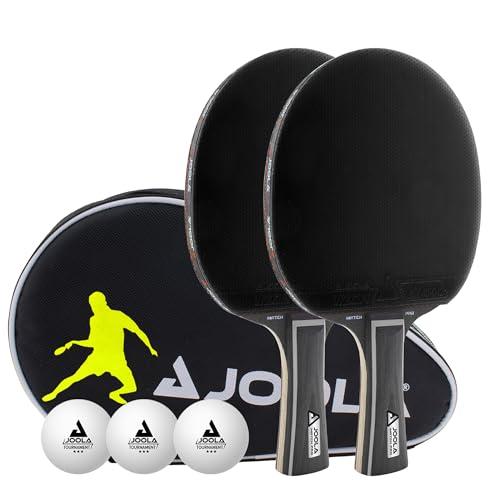 JOOLA Black Duo PRO - Set Ping Pong con Racchette, Palline e Custodia