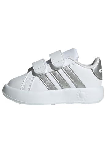 adidas Unisex - Bimbi 0-24 Grand Court 2.0 Shoes Kids, Cloud White/Matte Silver/Cloud White, 23 1/2 EU